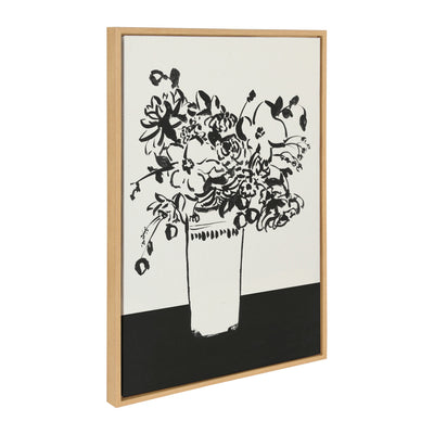 Sylvie 1043 Black and White Vase Framed Canvas by Teju Reval of by kateandlaurel - product image 8 for Resin Society