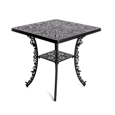 Industry Collection Aluminium Square Table Black detail image - Resin Society