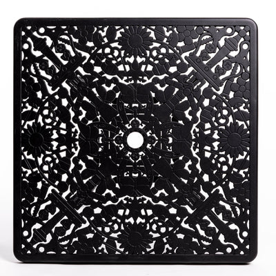 Industry Collection Aluminium Square Table Black detail image - Resin Society