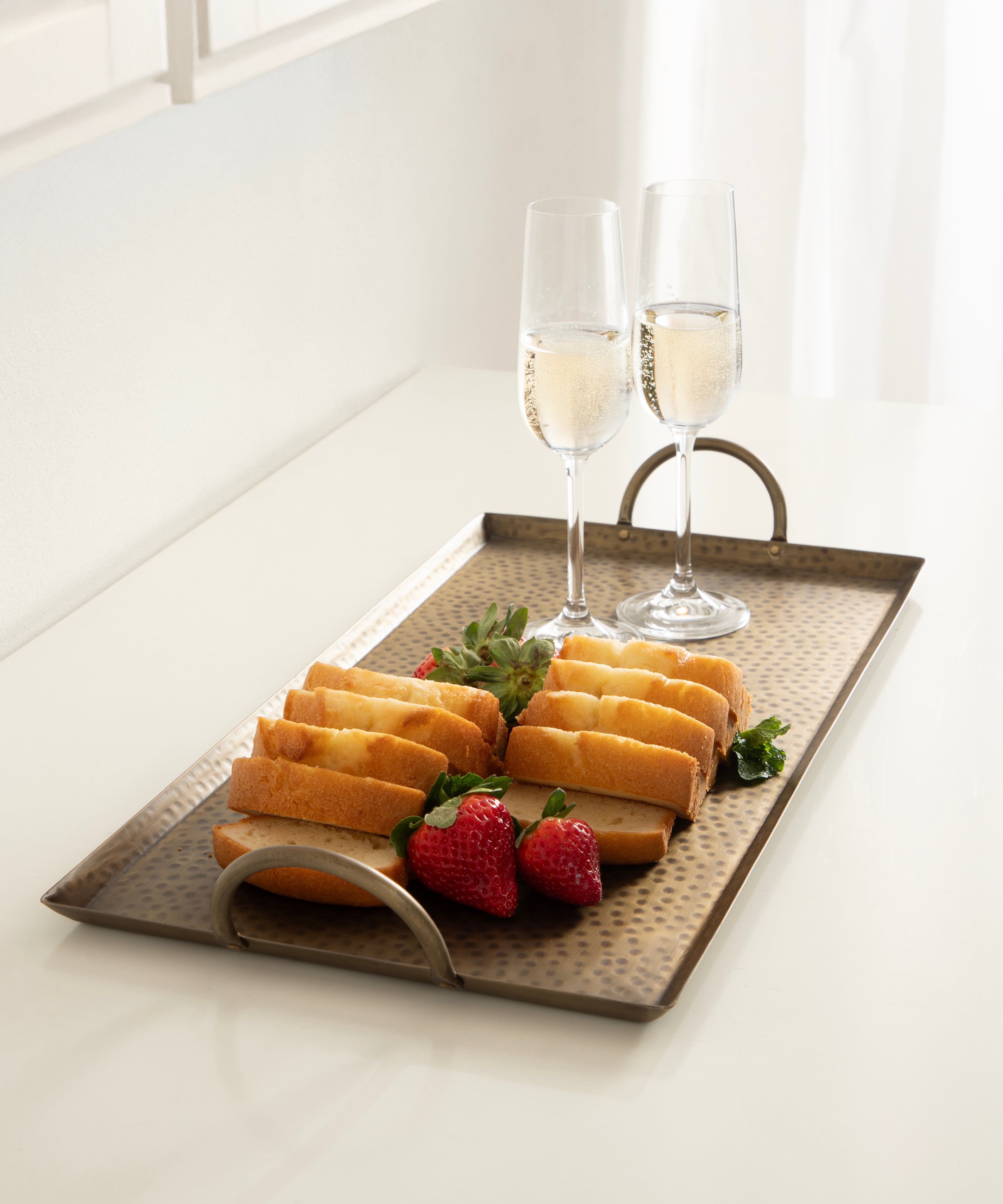 Sanzo Hammered Rectangle Metal Tray