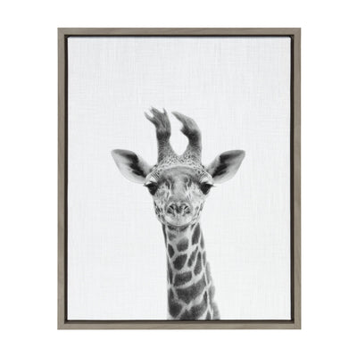 Sylvie Baby Giraffe Framed Canvas Wall Art by Simon Te Tai by kateandlaurel - main product image for Resin Society