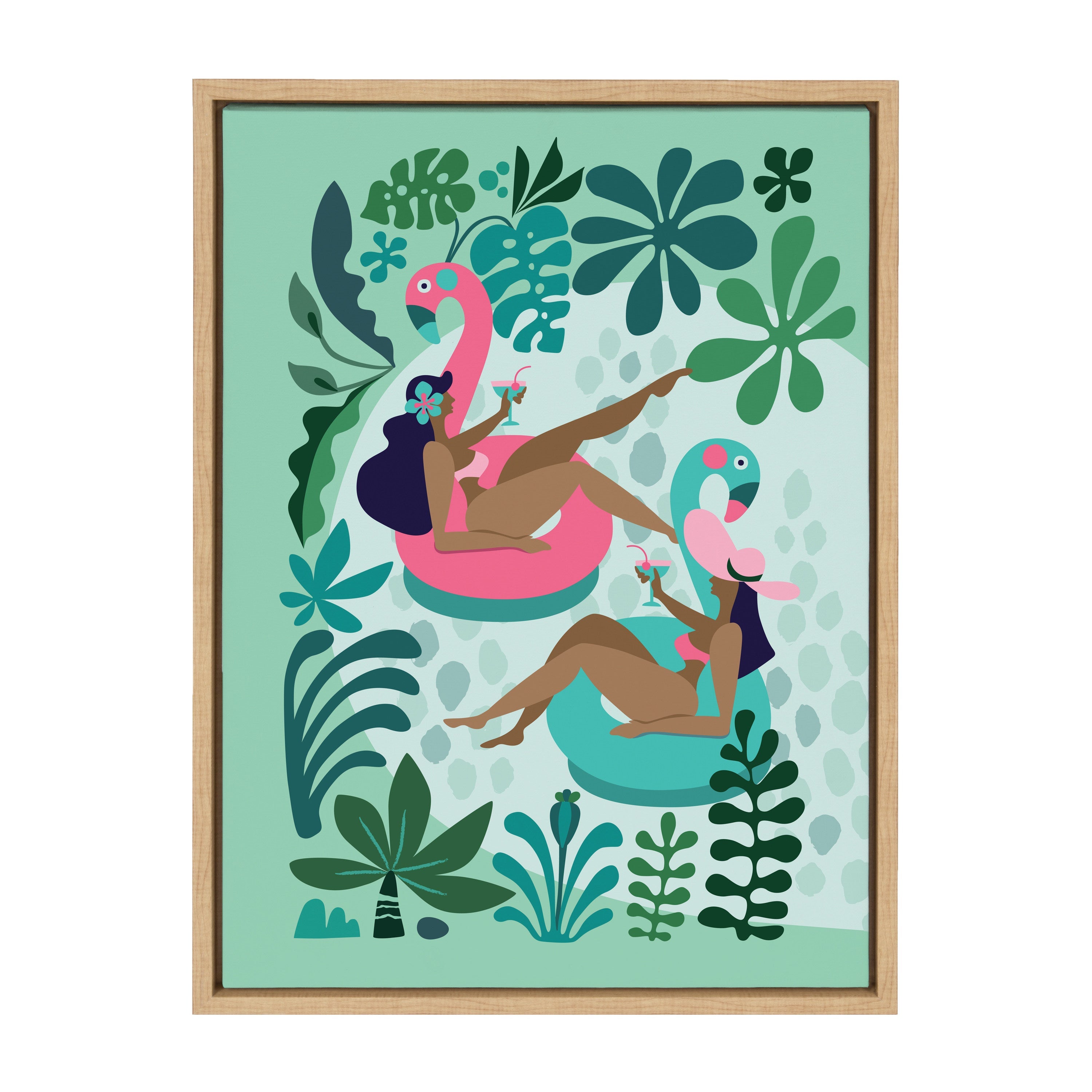 Sylvie Mid Century Modern Girl Friends Framed Canvas by kateandlaurel - product image 9 for Resin Society
