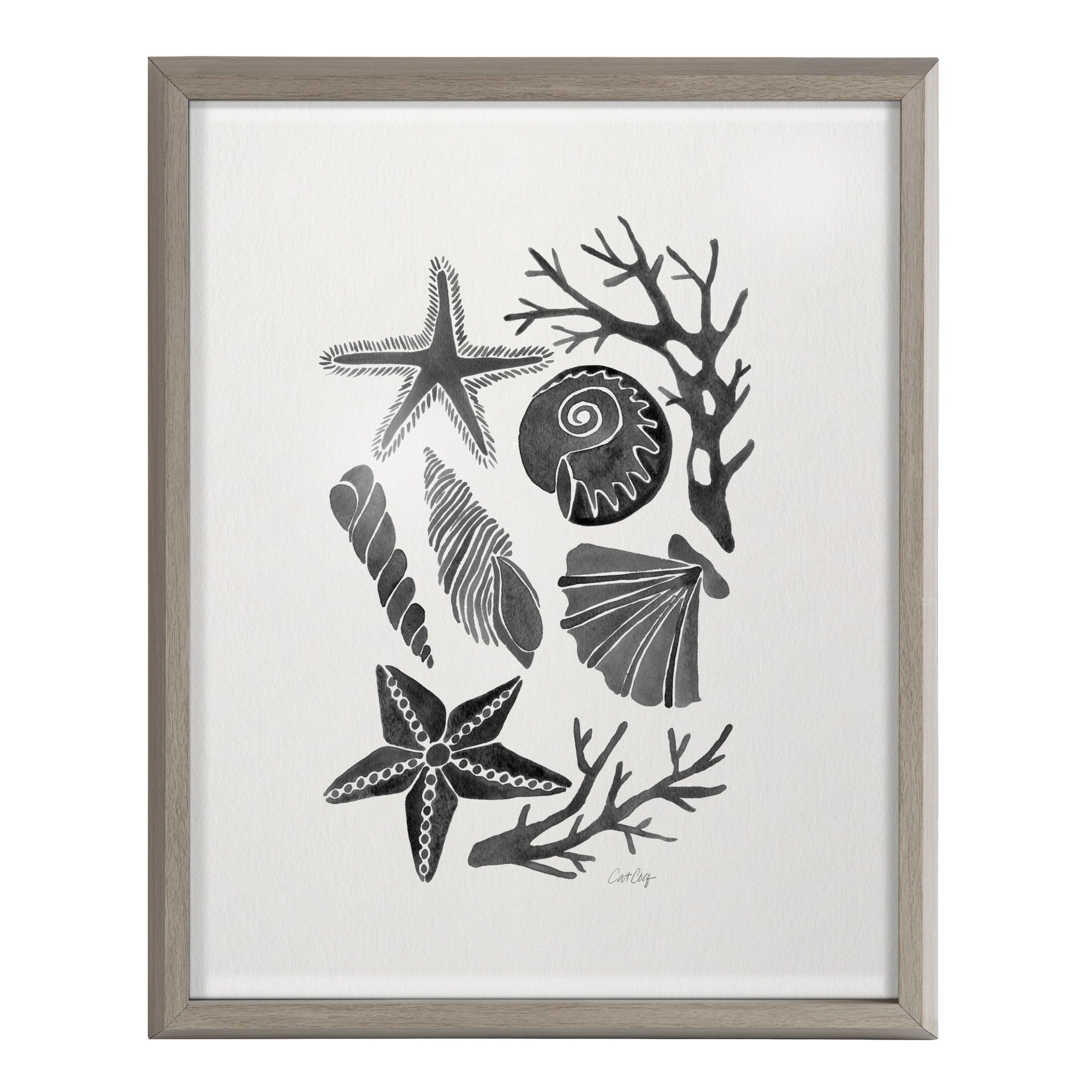 Blake Seashells Black Framed Printed Glass by Cat Coquillette by kateandlaurel - product image 2 for Resin Society