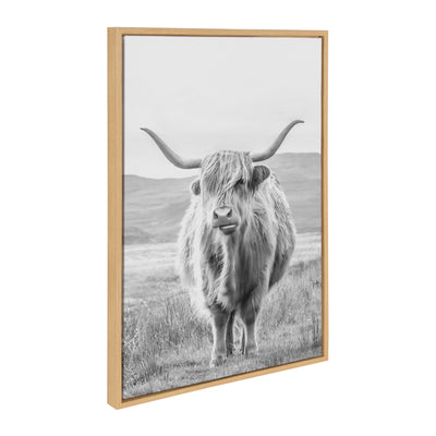 Sylvie Herd of Highland Cows BW Framed Canvas Art Set by The Creative Bunch Studio