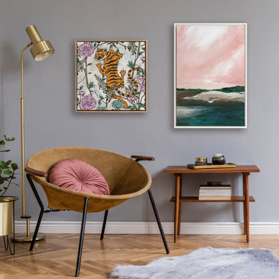 Sylvie Beaded Evening Mood Framed Canvas by Nikita Jariwala