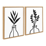 Sylvie Modern Botanical Vase Framed Canvas Set by The Creative Bunch by kateandlaurel - product image 2 for Resin Society