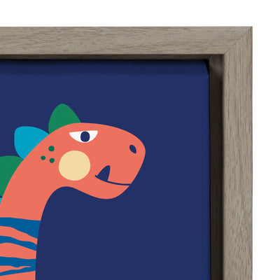Sylvie Mid Century Modern Dino Blue Framed Canvas by kateandlaurel - product image 3 for Resin Society