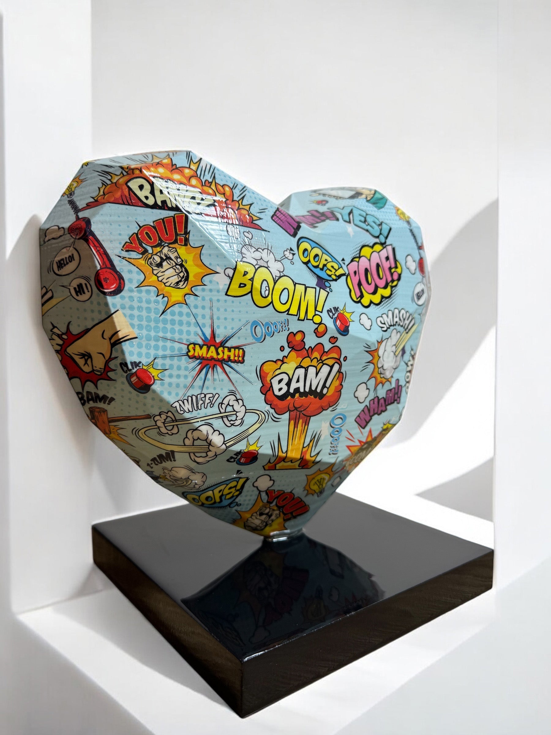 CORAZÓN POP ART AZUL (LARGE) (Hydro Dipping)