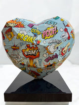 CORAZÓN POP ART AZUL (LARGE) (Hydro Dipping) by DEKOR - main product image for Resin Society