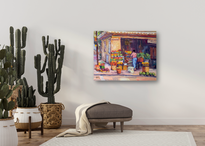 Corner Market Artist Enhanced Canvas Print
