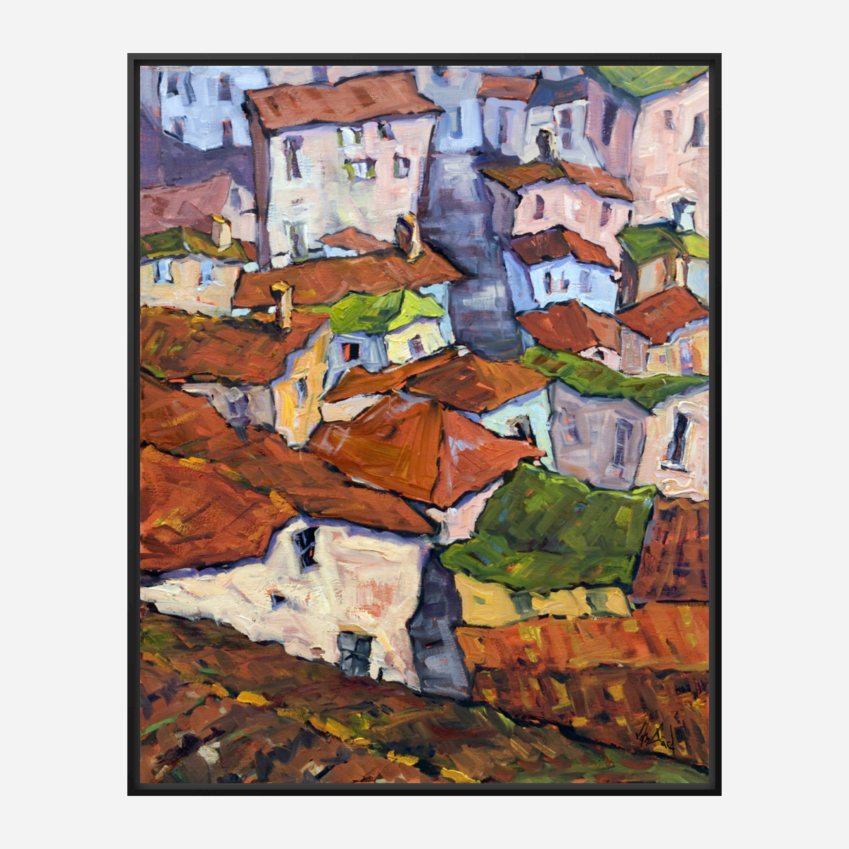 Cortona Rooftops Artist Enhanced Canvas Print by John Beard Collection - product image 5 for Resin Society