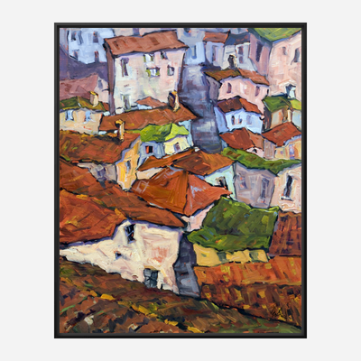 Cortona Rooftops Artist Enhanced Canvas Print by John Beard Collection - product image 5 for Resin Society