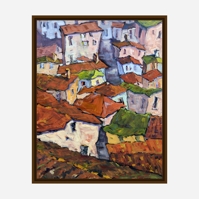 Cortona Rooftops Artist Enhanced Canvas Print by John Beard Collection - product image 7 for Resin Society