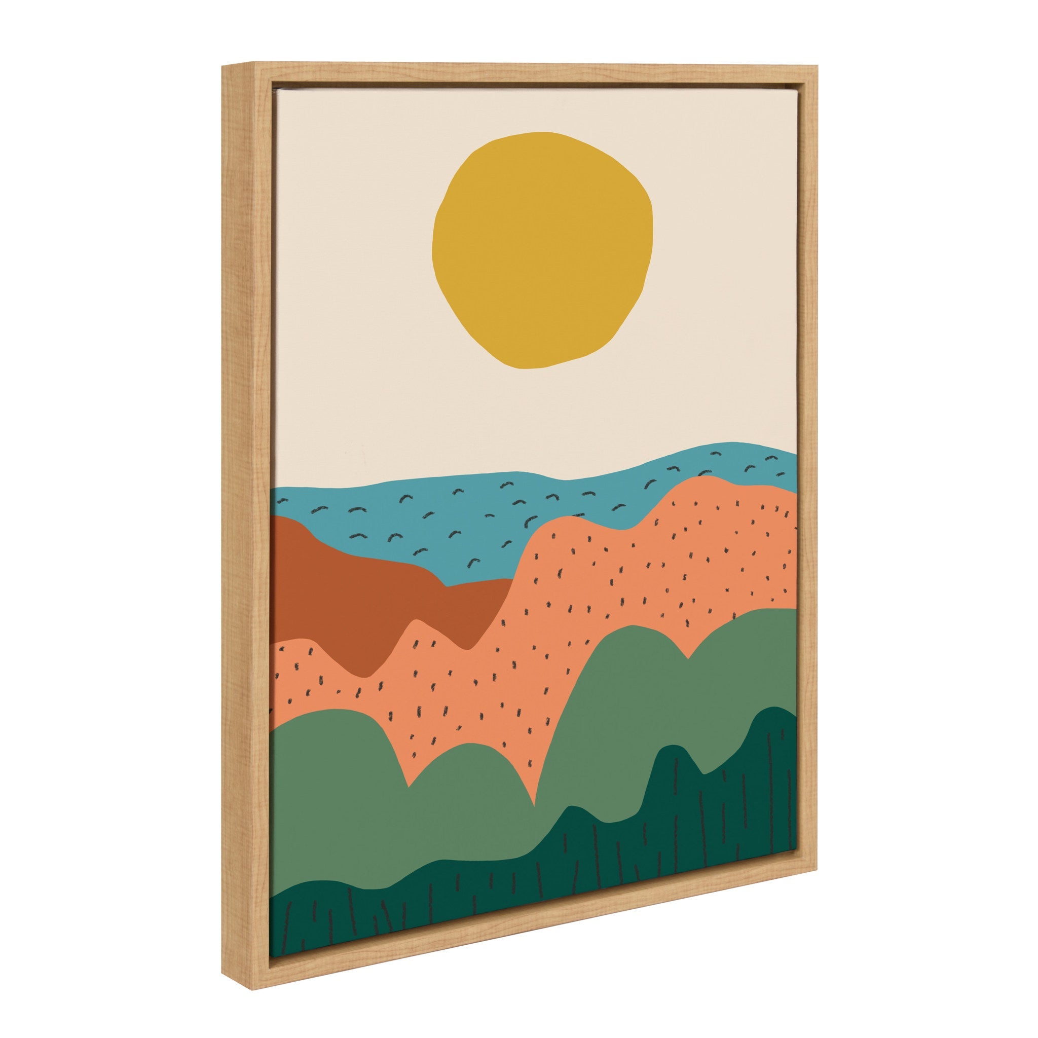 Sylvie Dancing Hills Framed Canvas by kateandlaurel - main product image for Resin Society