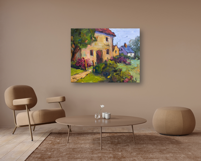Cottages Artist Enhanced Canvas Print