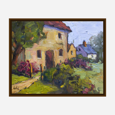Cottages Artist Enhanced Canvas Print