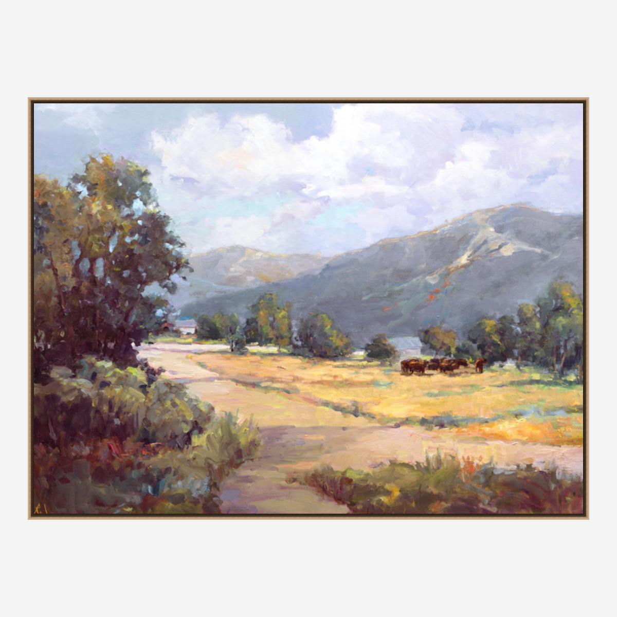 Cottages in the Valley Artist Enhanced Canvas Print by John Beard Collection - product image 8 for Resin Society