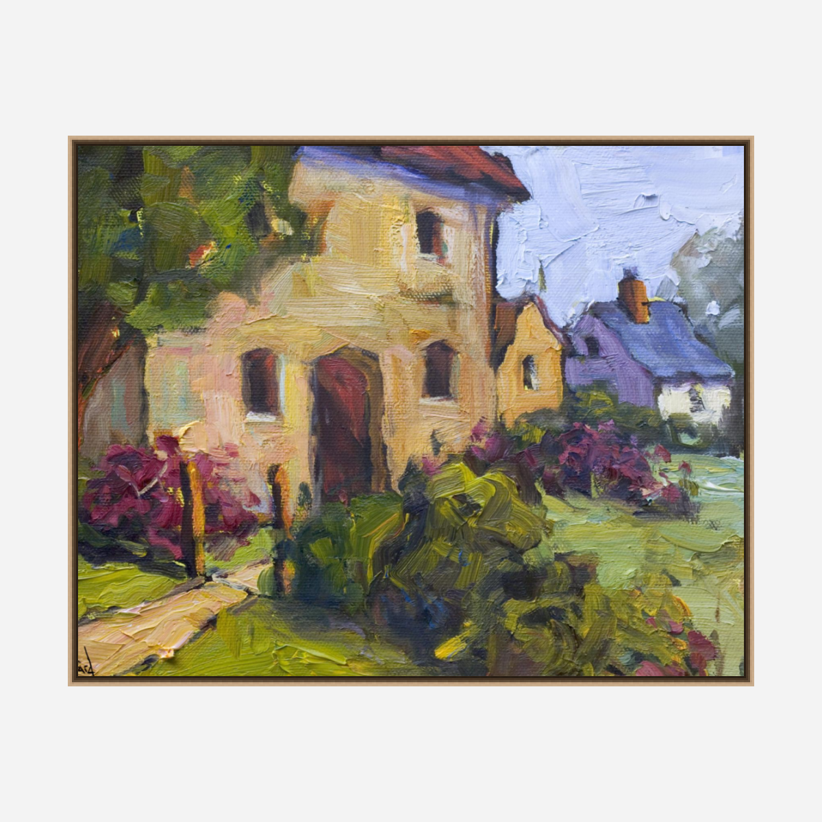 Cottages Artist Enhanced Canvas Print