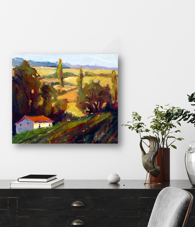 Country Cottage Artist Enhanced Canvas Print