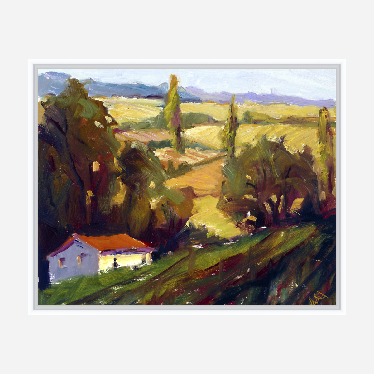 Country Cottage Artist Enhanced Canvas Print