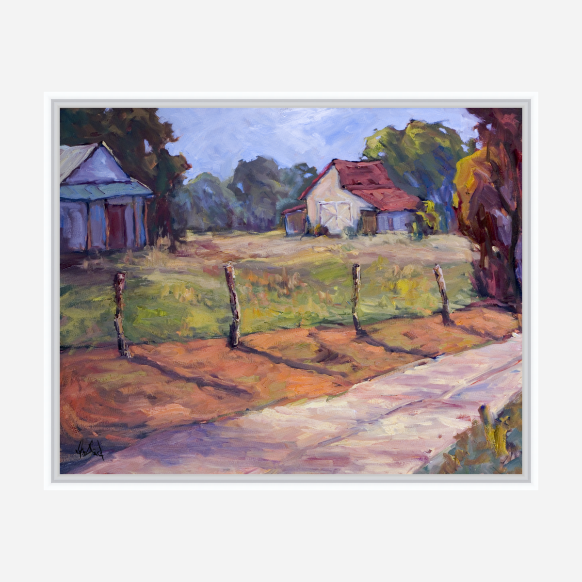 Country Lane Artist Enhanced Canvas Print by John Beard Collection - product image 6 for Resin Society
