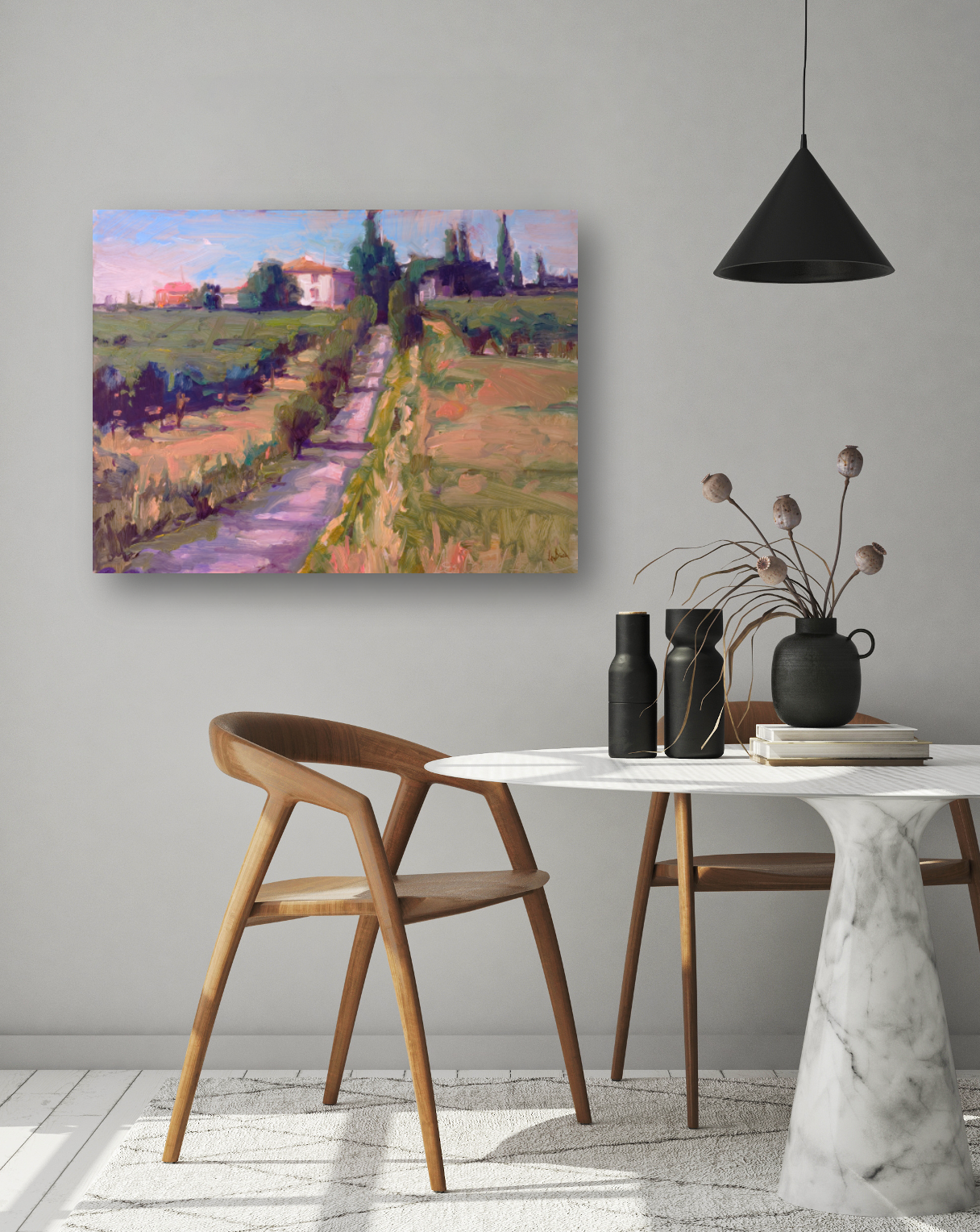 Country Vineyard Artist Enhanced Canvas Print