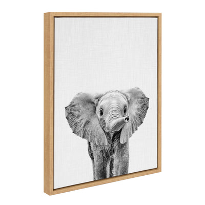 Sylvie Baby Elephant Framed Canvas by Simon Te by kateandlaurel - product image 7 for Resin Society