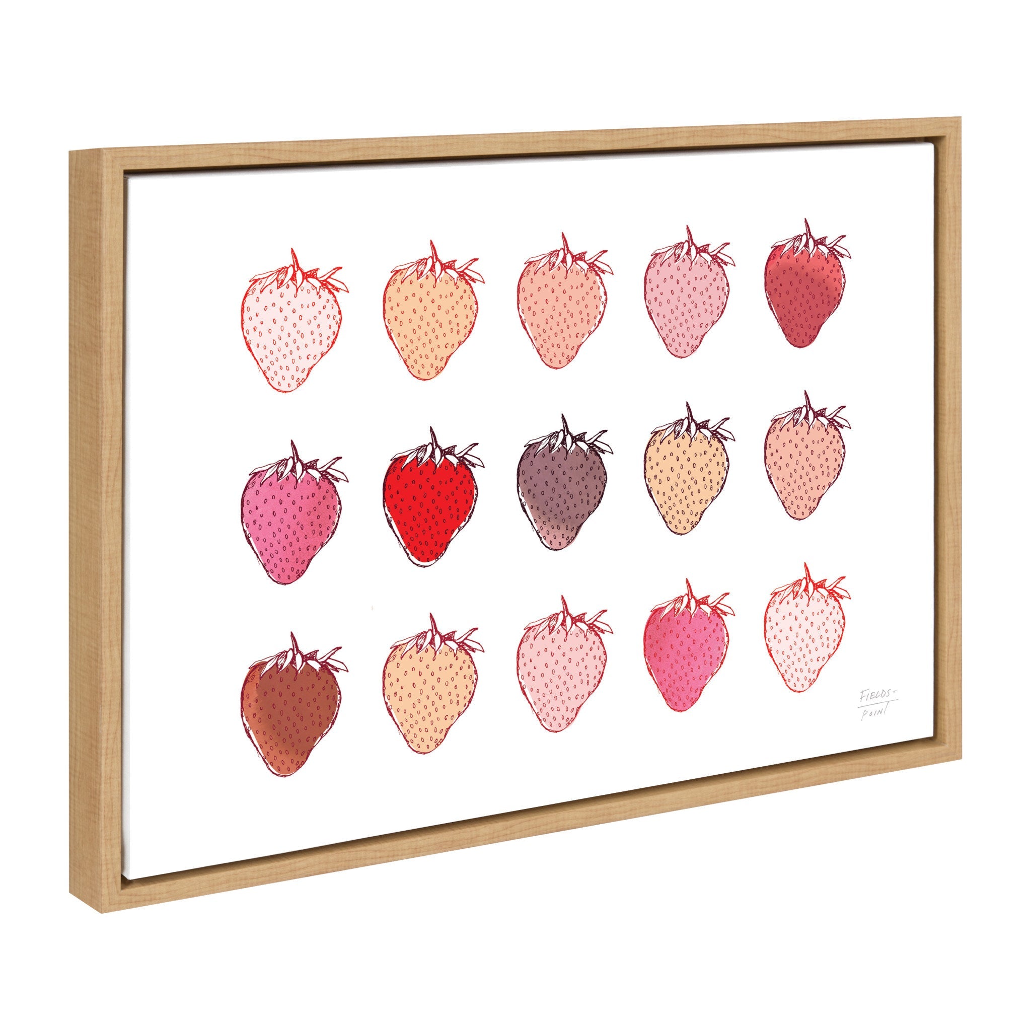 Sylvie Strawberry Fields Print Framed Canvas by kateandlaurel - product image 2 for Resin Society