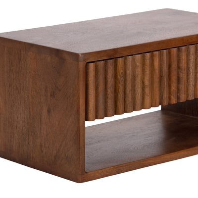 Reid Floating Wood Side Table with Open Storage