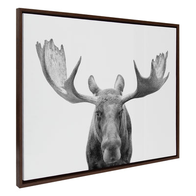 Sylvie Moose Black and White Framed Canvas by Amy Peterson Art Studio