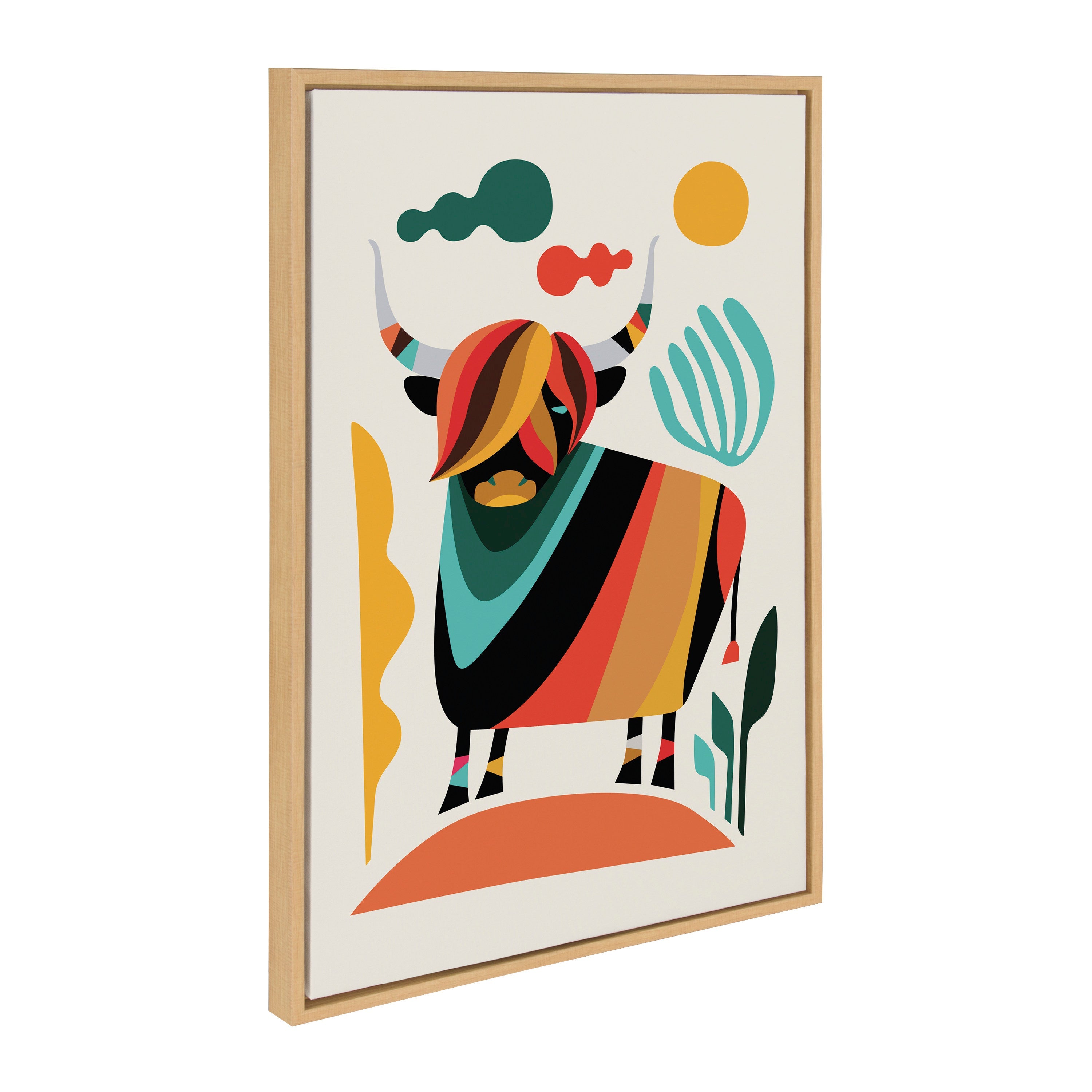 Sylvie Cow Framed Canvas by kateandlaurel - product image 9 for Resin Society