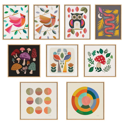 Sylvie Colorwheel Cream Framed Canvas by Carey Copeland