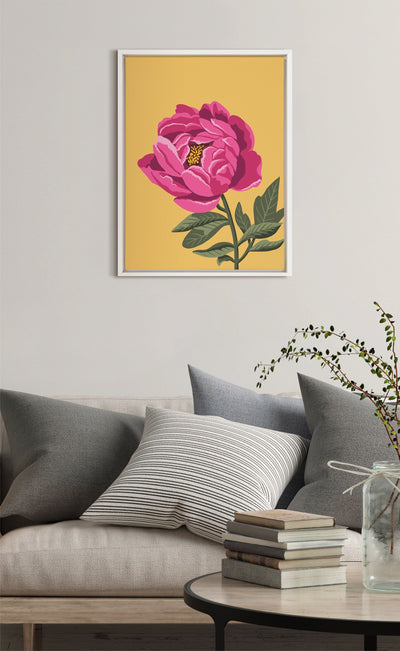 Sylvie Bright Peony Framed Canvas by kateandlaurel - product image 12 for Resin Society