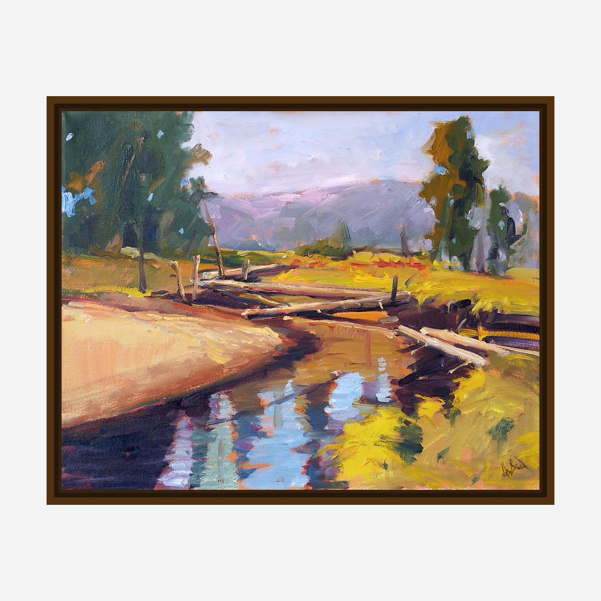 Creek Crossing Artist Enhanced Canvas Print by John Beard Collection - product image 7 for Resin Society