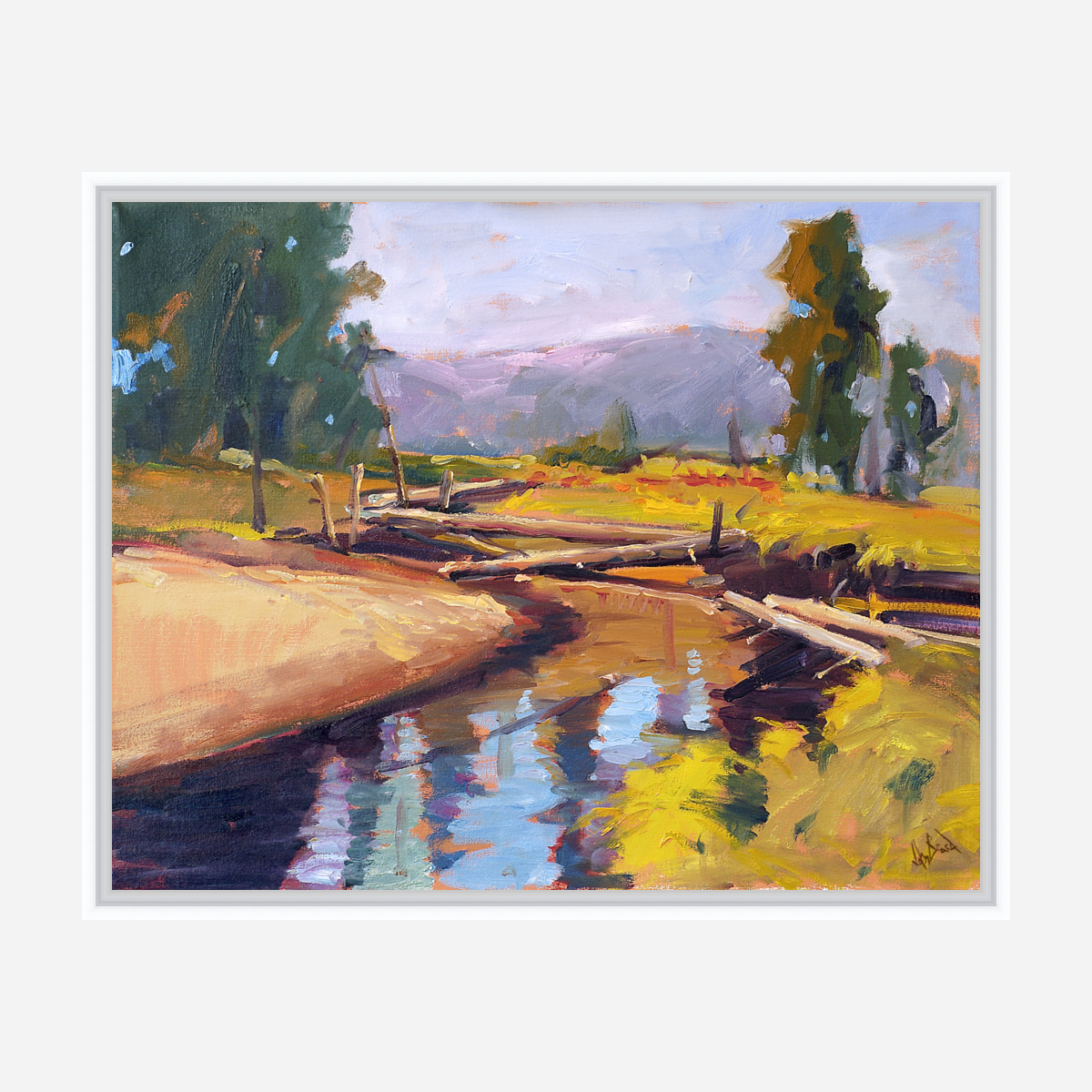 Creek Crossing Artist Enhanced Canvas Print by John Beard Collection - product image 6 for Resin Society