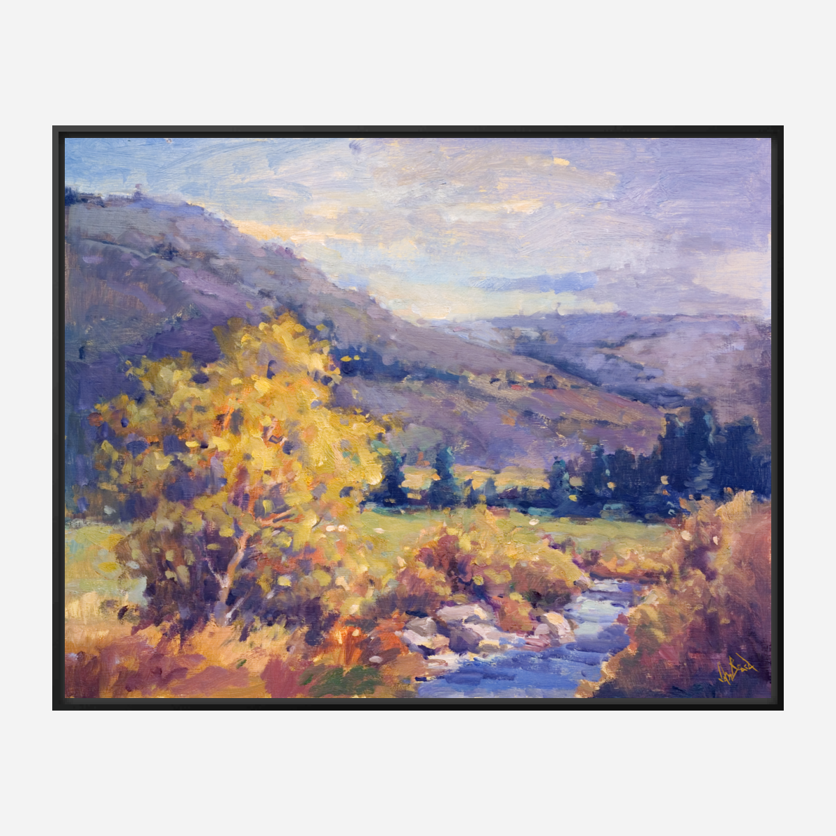 Creek in the Valley Artist Enhanced Canvas Print by John Beard Collection - product image 5 for Resin Society
