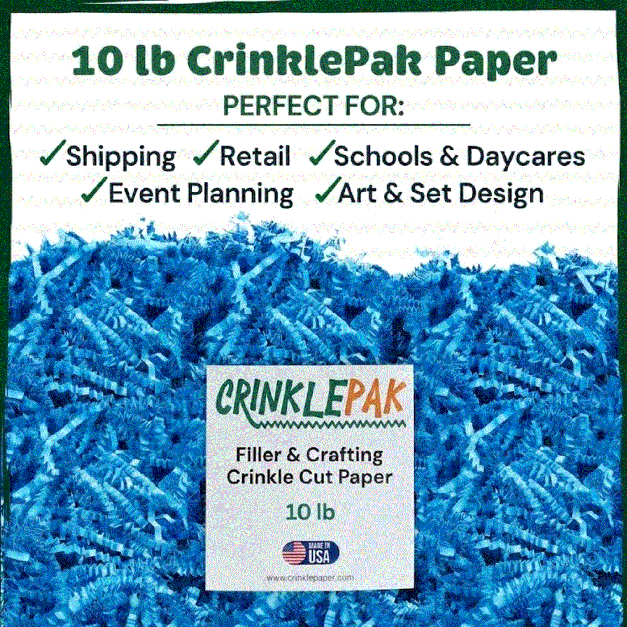 10 LB Light Blue Crinkle Paper by CrinklePak - product image 7 for Resin Society