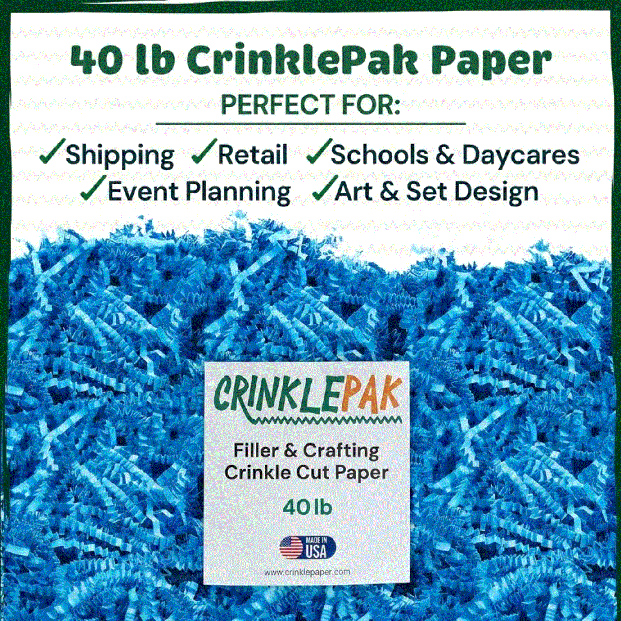 40 LB Light Blue Crinkle Paper by CrinklePak - product image 3 for Resin Society