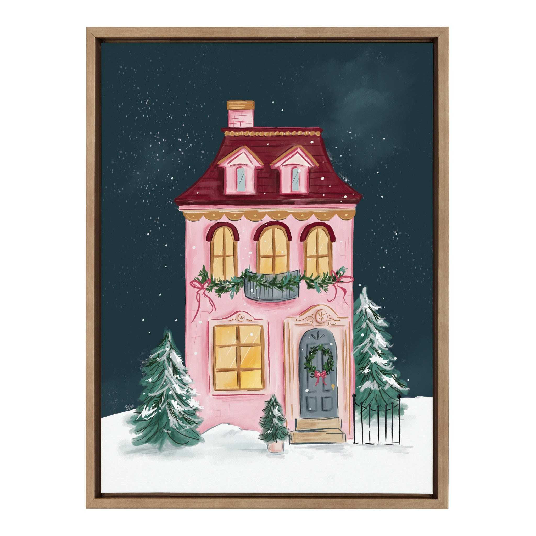 Sylvie Holiday Victorian Framed Canvas by Valerie McKeehan of Lily and Val