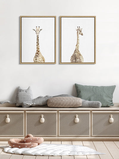Sylvie Giraffe Front and Back Framed Canvas Set by kateandlaurel - product image 9 for Resin Society