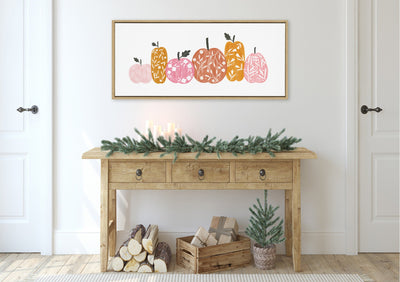 Sylvie Crafted Pumpkins Framed Canvas by Duchess Plum