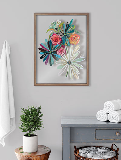 Blake Flowers on Glass 2 Whole Flowers Framed Printed Art by kateandlaurel - product image 4 for Resin Society