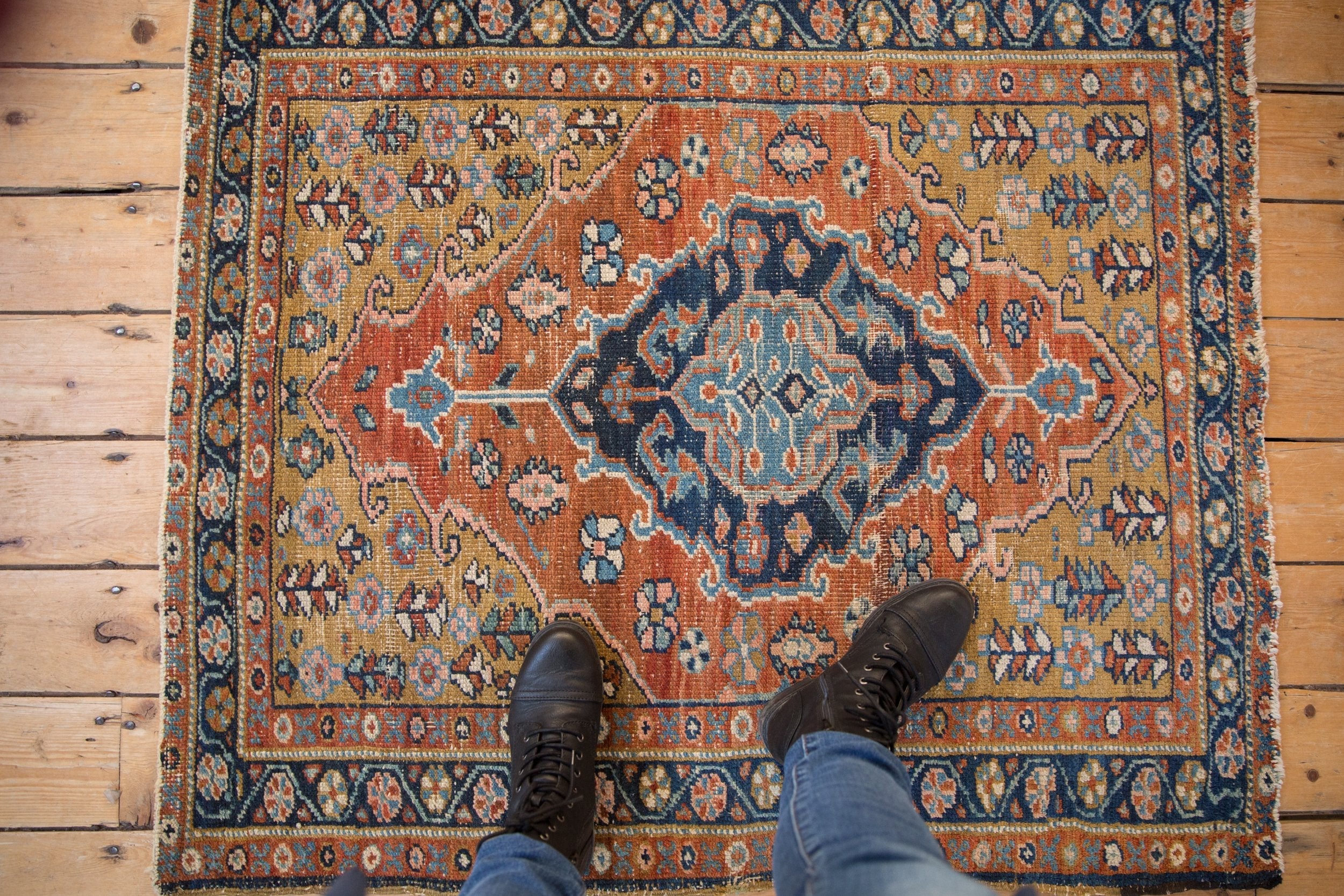 3.5x4 Vintage Heriz Square Rug by Old New House® - product image 2 for Resin Society