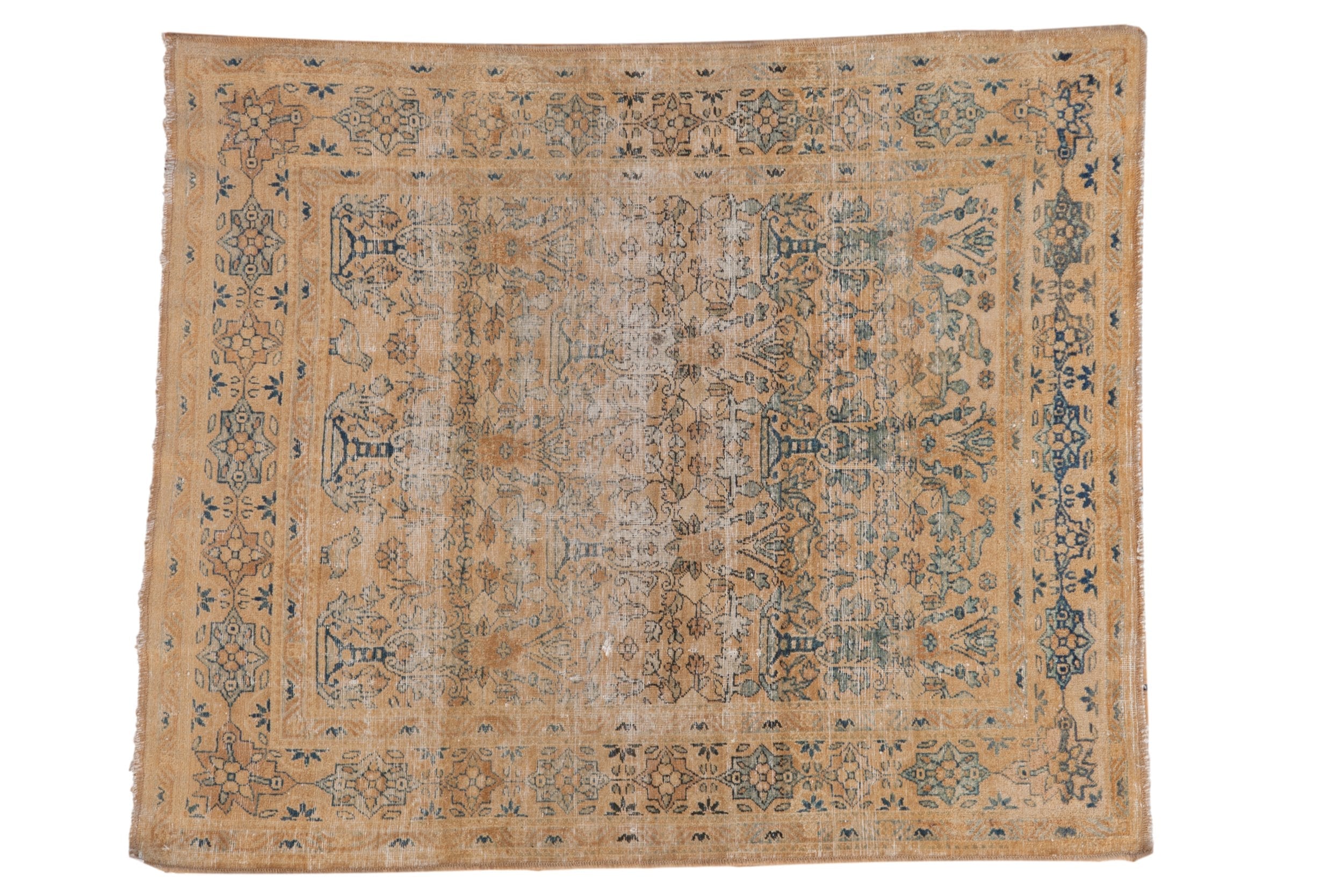 4x4.5 Vintage Distressed Meshed Square Rug by Old New House® - main product image for Resin Society