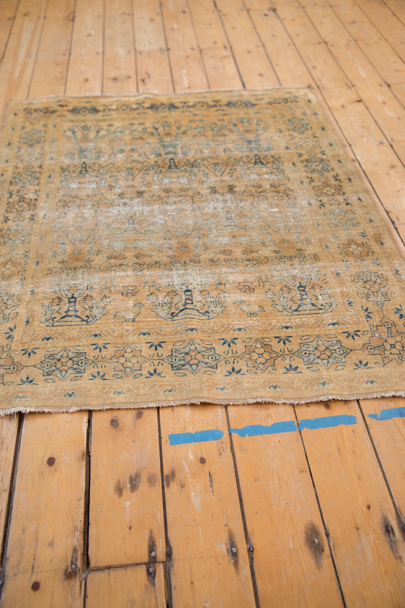 4x4.5 Vintage Distressed Meshed Square Rug by Old New House® - product image 9 for Resin Society