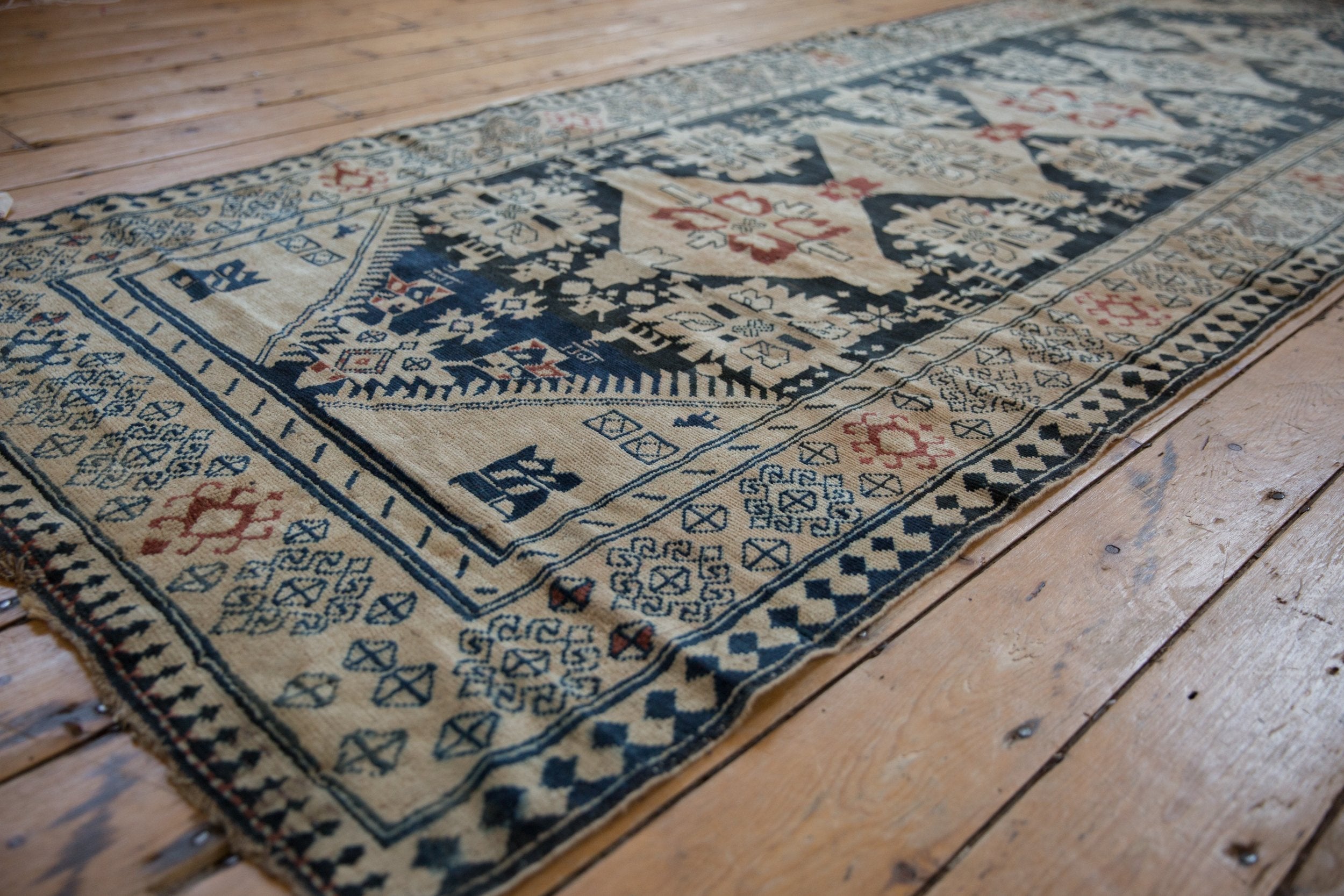 4x10.5 Vintage Distressed Karabagh Rug Runner by Old New House® - product image 3 for Resin Society