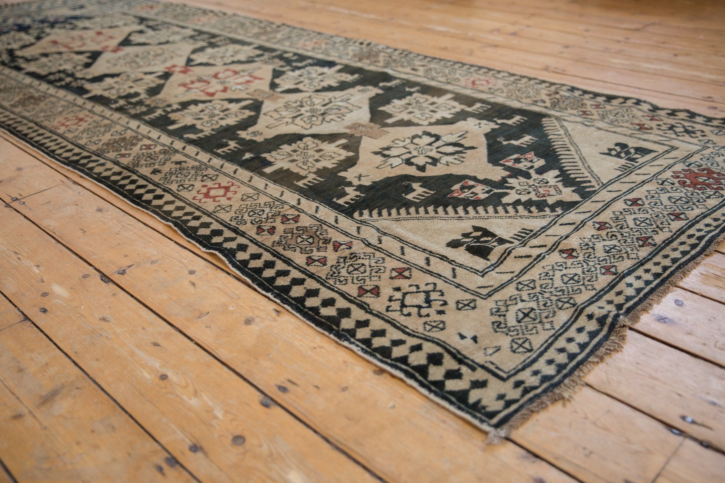 4x10.5 Vintage Distressed Karabagh Rug Runner by Old New House® - product image 6 for Resin Society