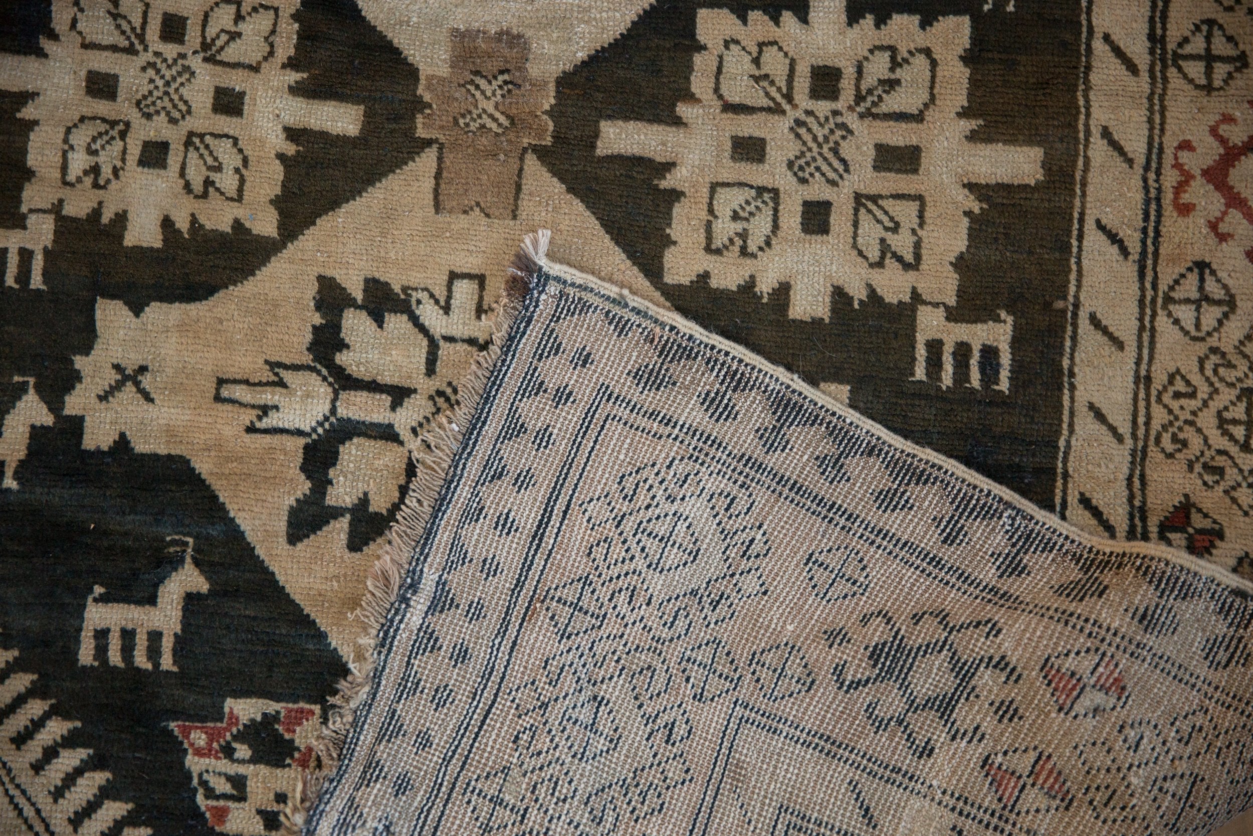 4x10.5 Vintage Distressed Karabagh Rug Runner by Old New House® - product image 10 for Resin Society