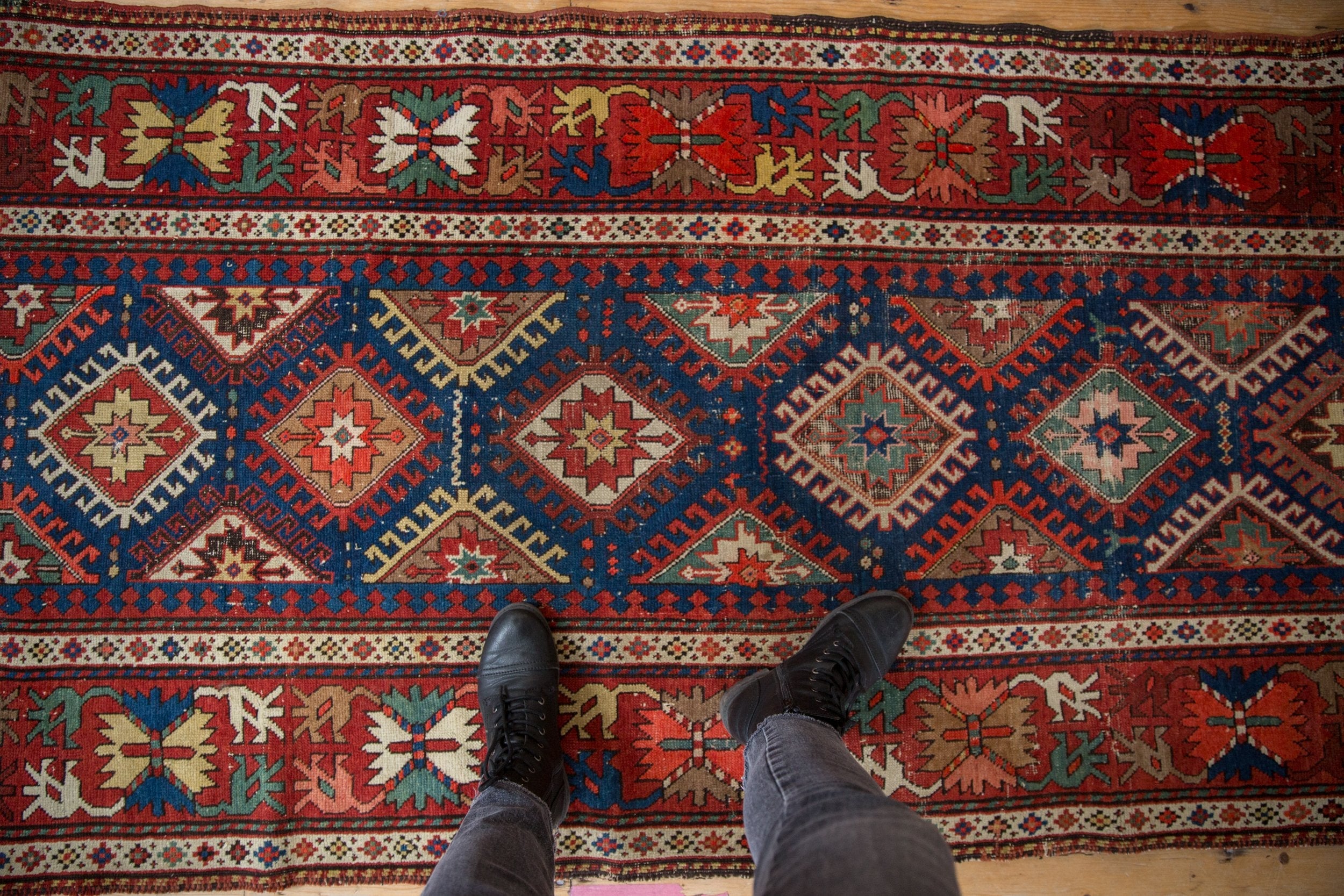 3.5x12.5 Antique Caucasian Rug Runner by Old New House® - product image 2 for Resin Society