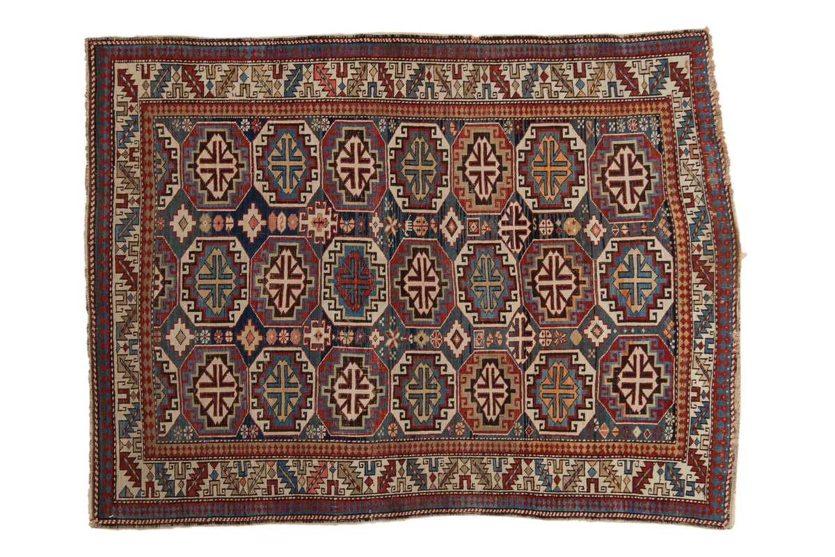 4x5 Vintage Caucasian Square Rug by Old New House® - main product image for Resin Society